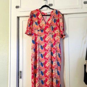 Never Fully Dressed Pink Wild Leopard May Dress - Curve - 18 UK, 14 US